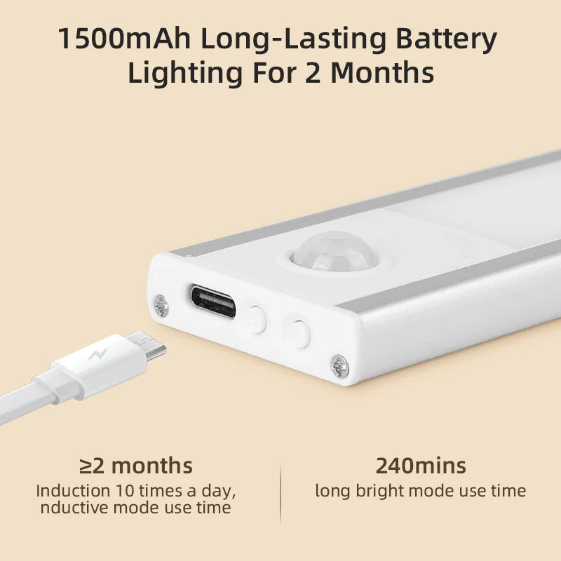 LED Cabinet Sensor Lights - Adjustable Brightness Motion Tube