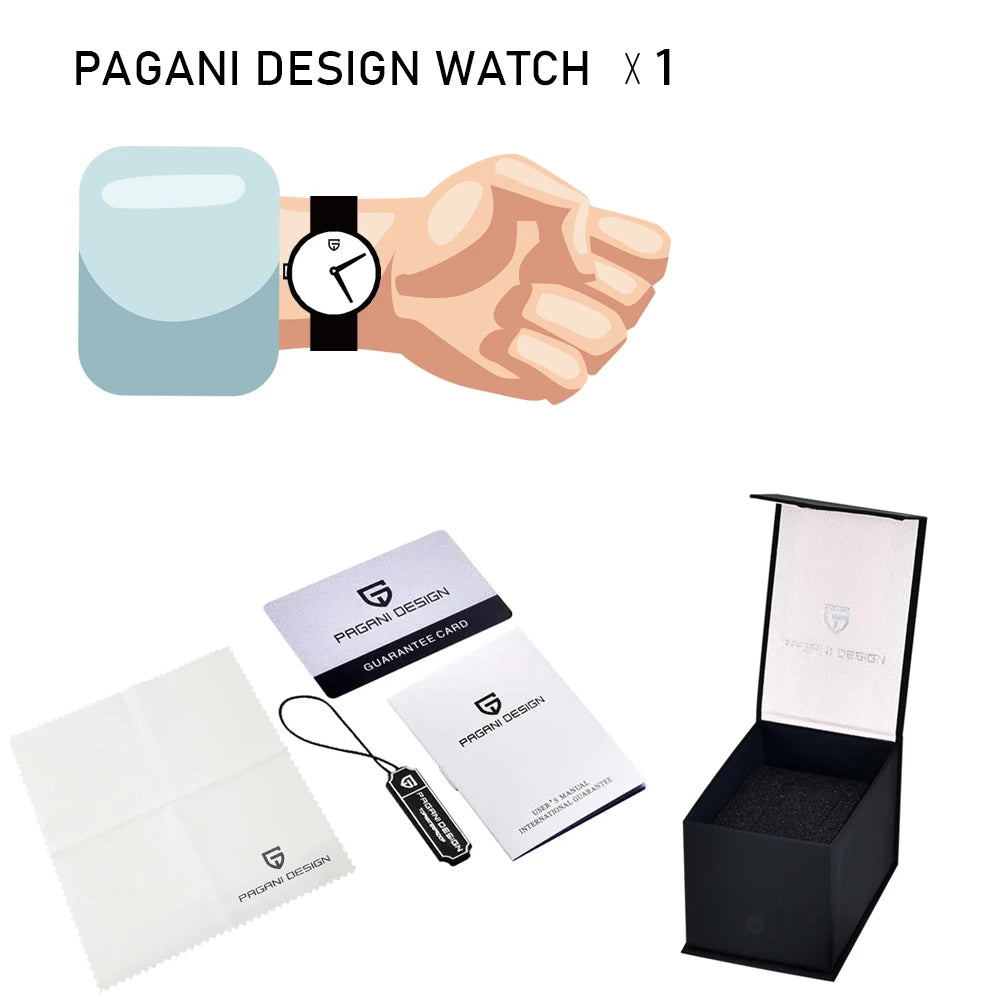 Zegarek mechaniczny męski pagani design pd-1662 luksusowy gmt - szafir, stal, wodoodporny 100m
