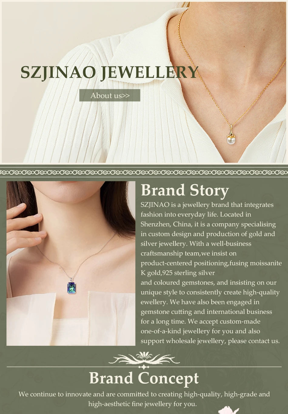 18K Gold Moissanite Necklace for Women - 1CT AU750