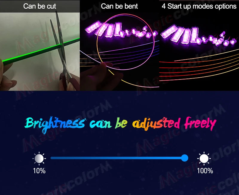 Zestaw 18-w-1 samochodowych lamp ambientowych led – rgb symfonia strumieniowa bluetooth