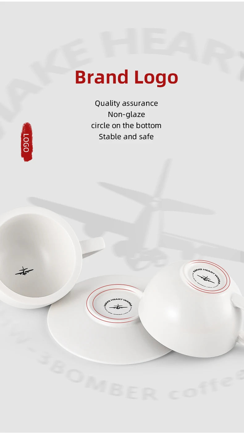 MHW-3BOMBER 280ml Ceramic Art Latte & Espresso Cup Set