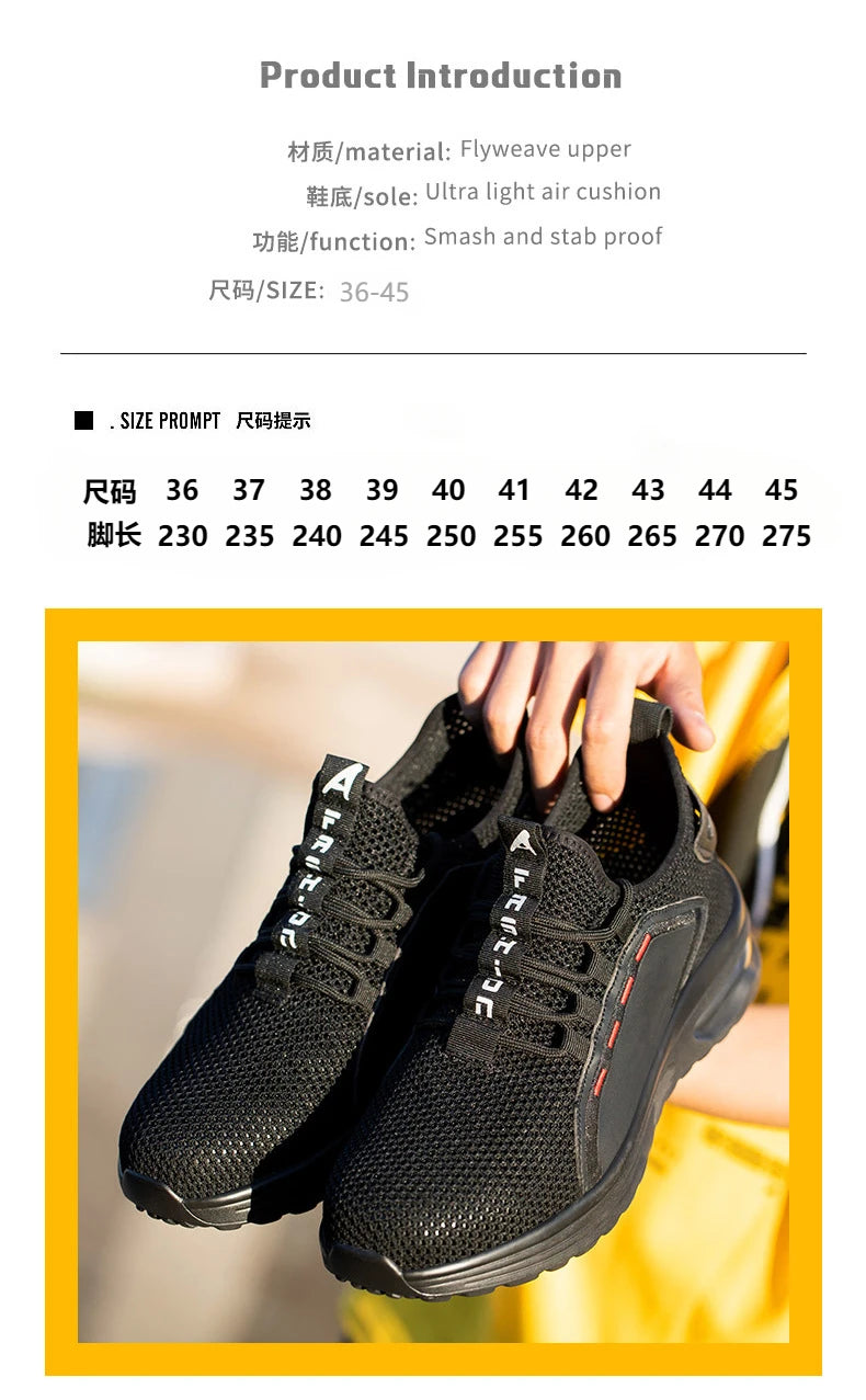 Vabena Indestructible Steel Toe Work Sneakers for Men & Women | Safety Footwear