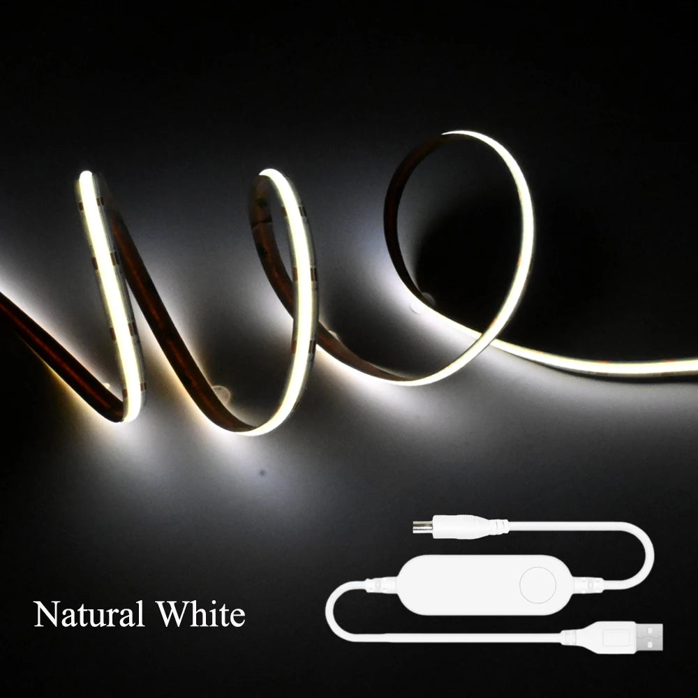 CENFAYA USB Tuya Zigbee COB LED Strip 1m/2m | Smart Home Lighting