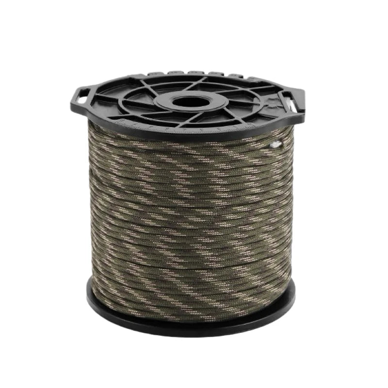 Niezawodna linka spadochronowa paracord 650 lb, 9-rdzeniowa, 4 mm, 100 m – militarna, taktyczna, survivalowa