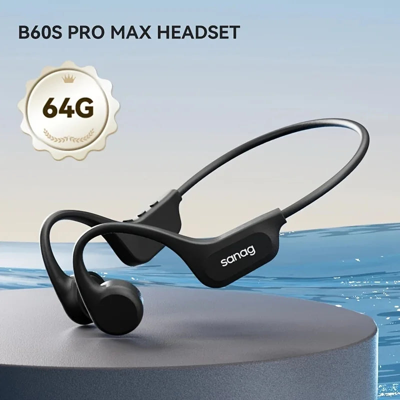 Słuchawki pływackie sanag b60s z przewodnictwem kostnym ipx8 bluetooth mp3