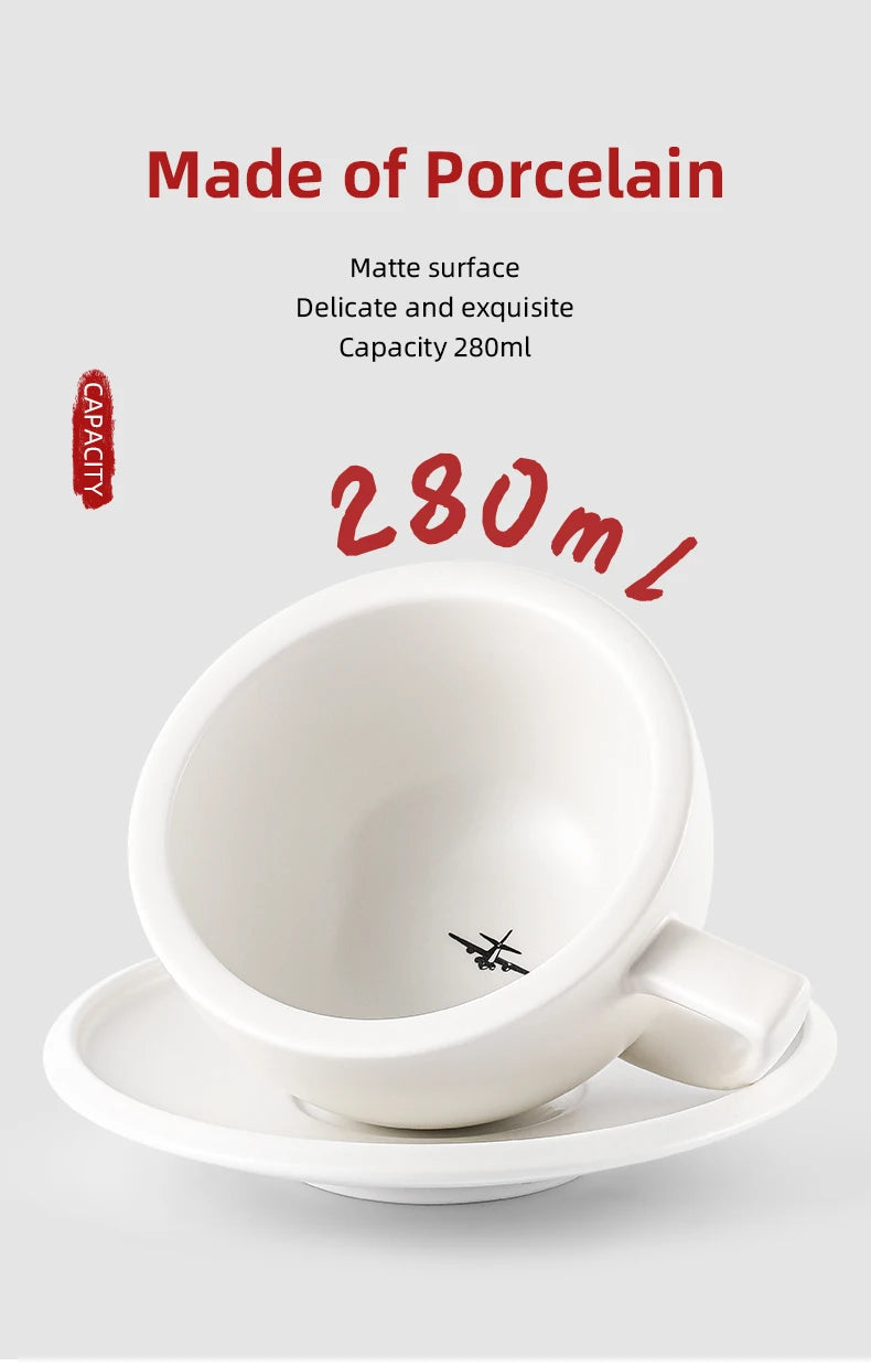 MHW-3BOMBER 280ml Ceramic Art Latte & Espresso Cup Set