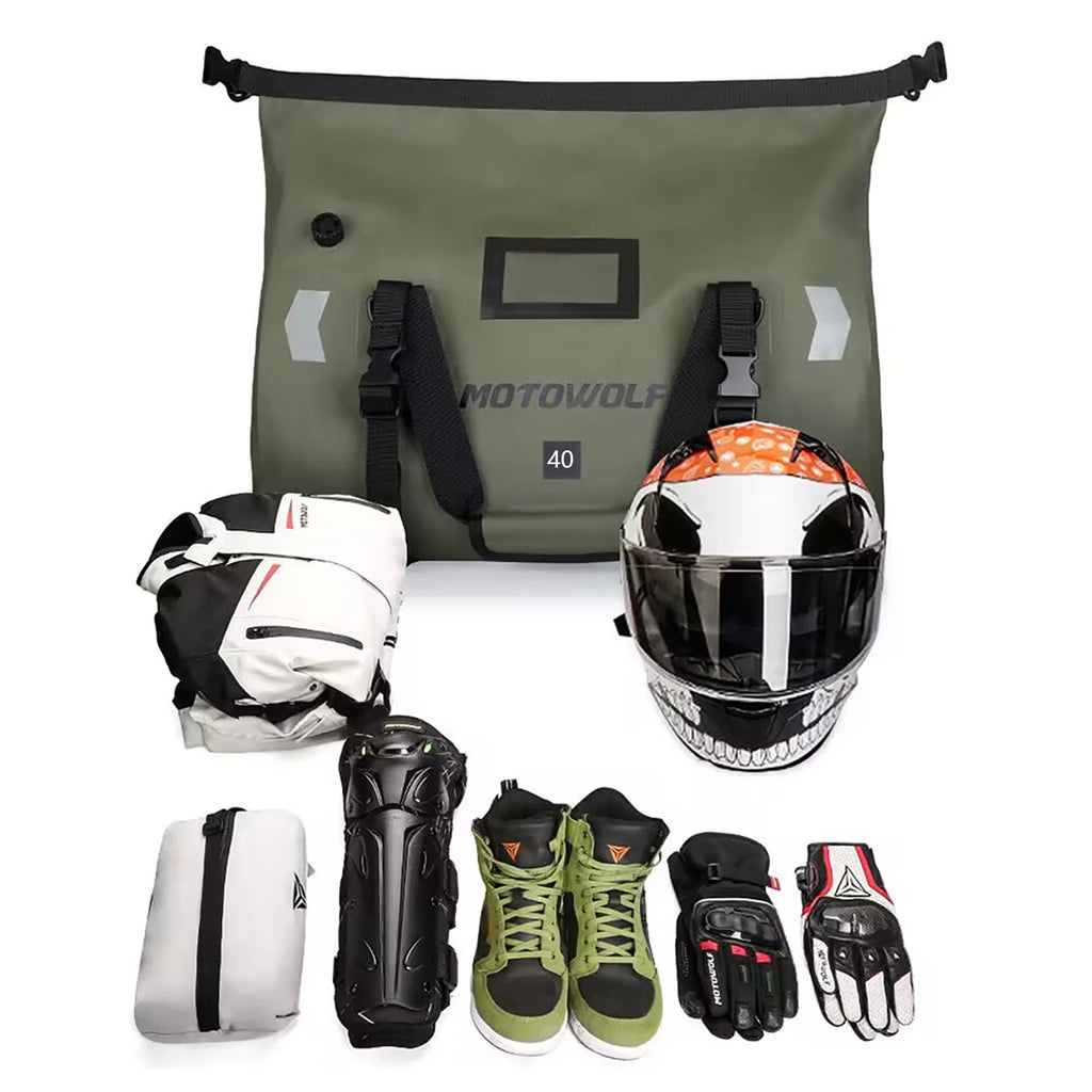 Wodoodporna torba motocyklowa na bagaż | suchy plecak rolowany | 20l, 40l, 66l