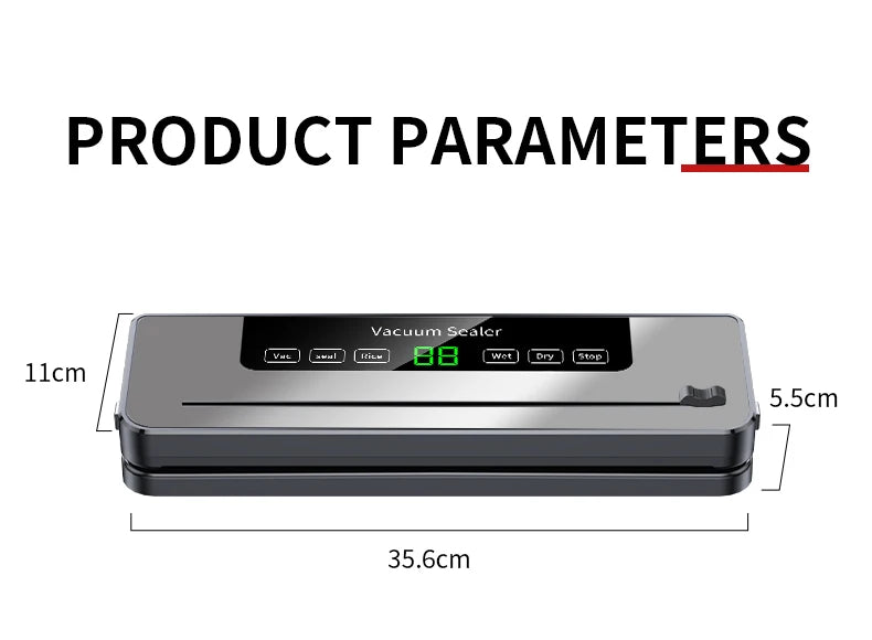 Electric Vacuum Sealer Machine | Dry & Wet Food Preservation