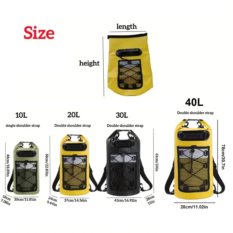 Wodoszczelny plecak-worek suchy na kajaki i przygody na świeżym powietrzu – 10l/20l