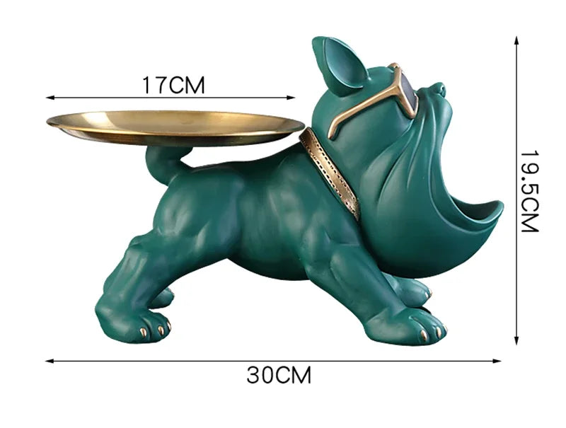 Chic Bulldog Figurine & Key Holder - Modern Home Entryway Decor