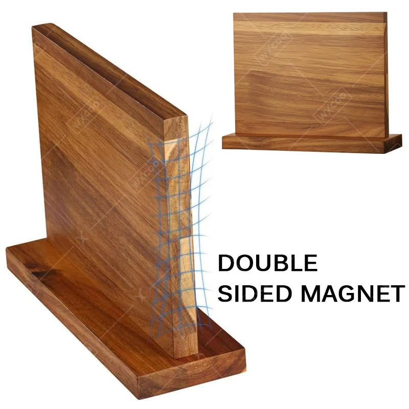 Acacia Wood Universal Knife Block - Space-Saving & Stylish Kitchen Organizer
