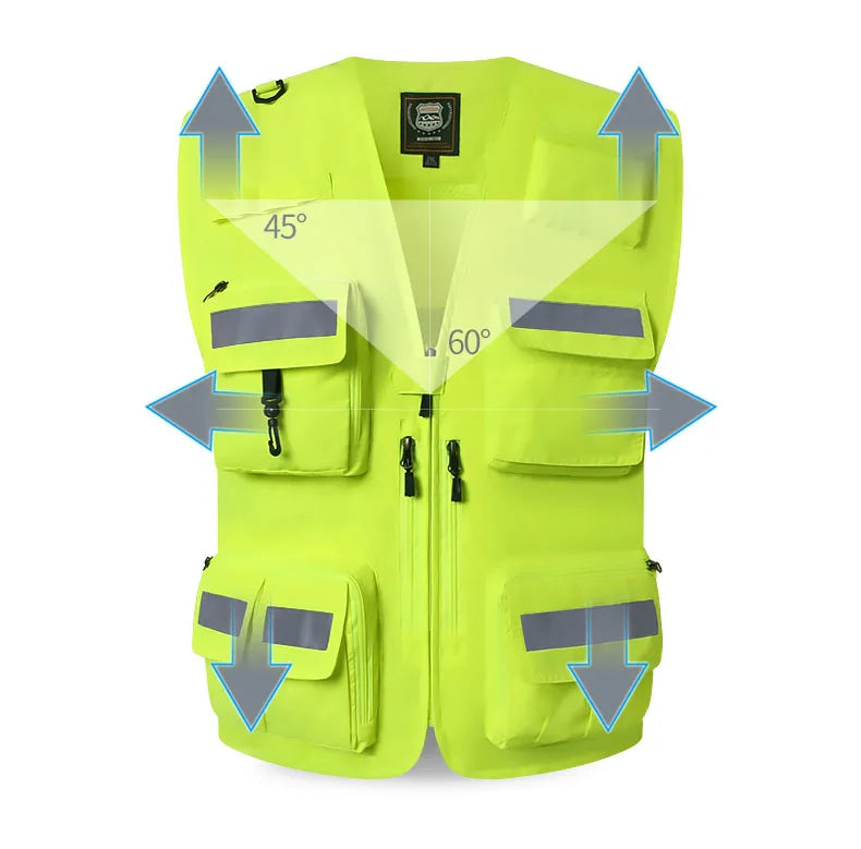 Kamizelka ostrzegawcza odblaskowa i kurtka motocyklowa - fluorescencyjna odzież robocza