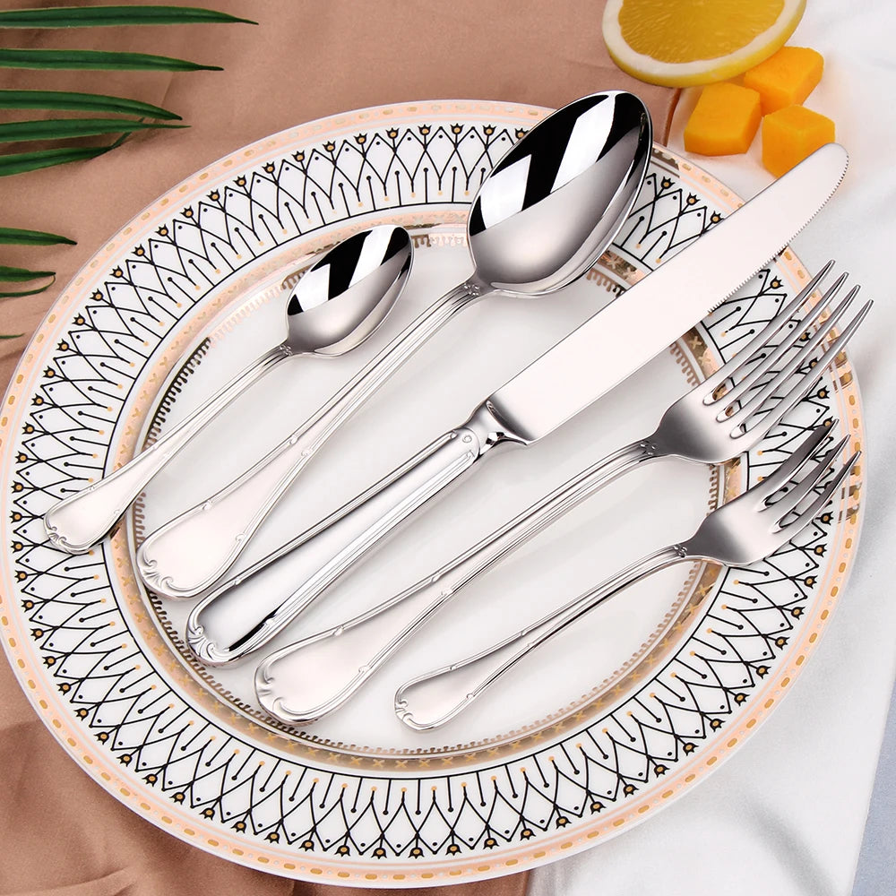 Vabena Premium 24-Pc 18/10 Stainless Steel Flatware Set for 6
