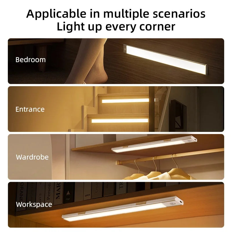 LED Cabinet Sensor Lights - Adjustable Brightness Motion Tube