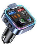 Nadajnik fm bluetooth 5.3 lencent | ładowarka samochodowa pd 30w qc3.0 z funkcją głośnomówiącą