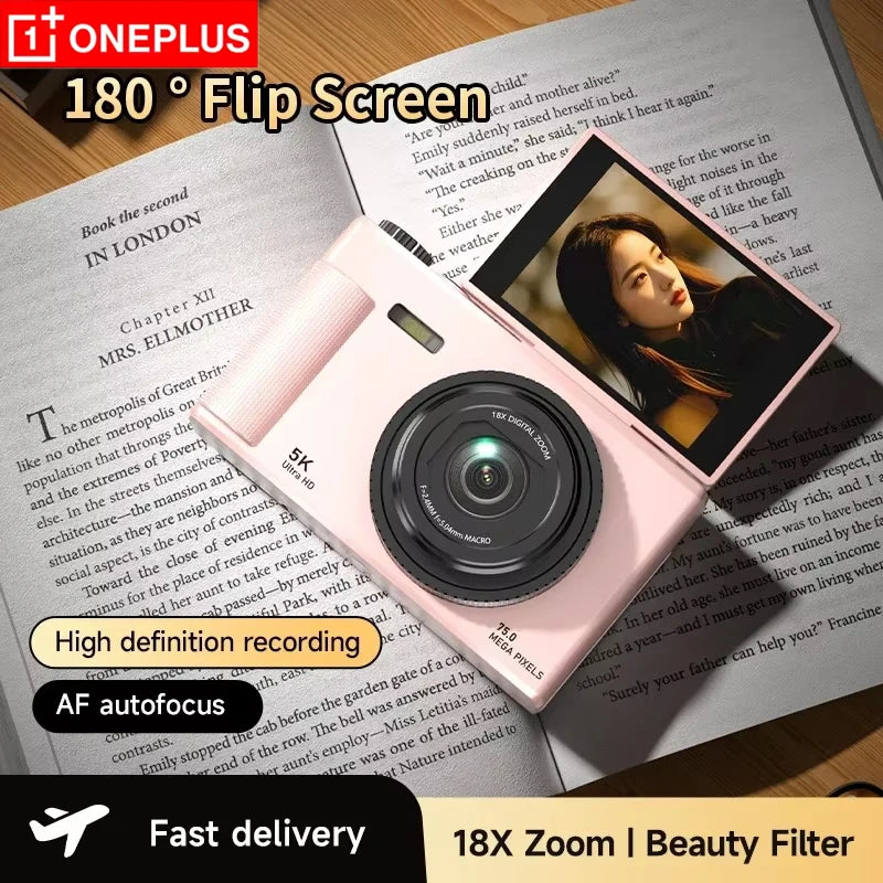 Kamera vlogowa oneplus 5k – 75mp, obrotowy ekran, 18x zoom
