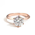 D VVS Moissanite Solitaire Ring - Brilliant 6-Prong Engagement & Promise