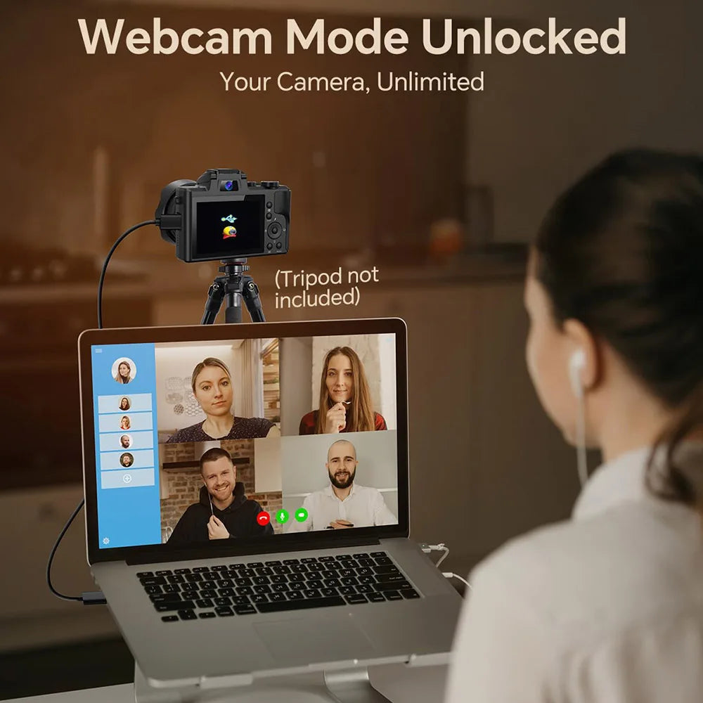 Vabena 8k 88mp aparat vlogowy z podwójnym obiektywem i wi-fi
