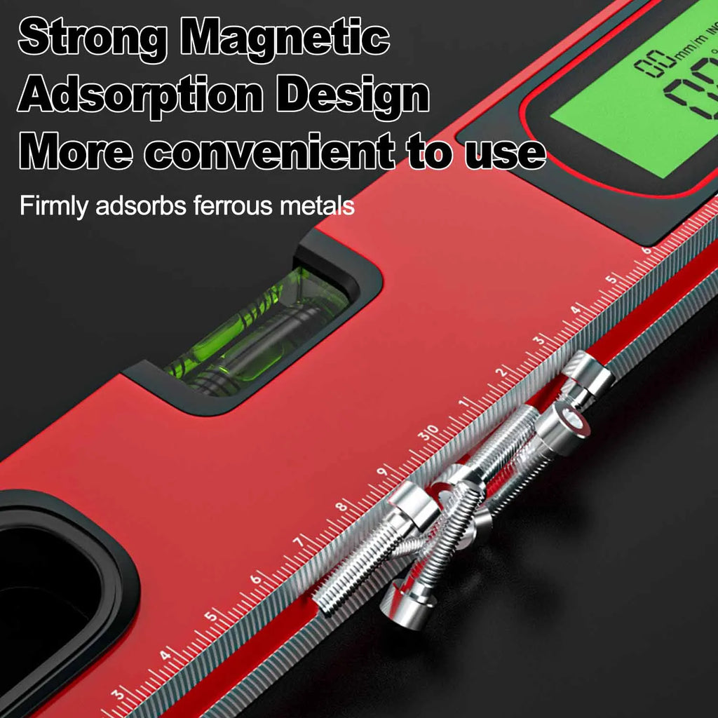 Digital Level Ruler & Angle Meter - Magnetic Aluminum Protractor 30/40/50cm