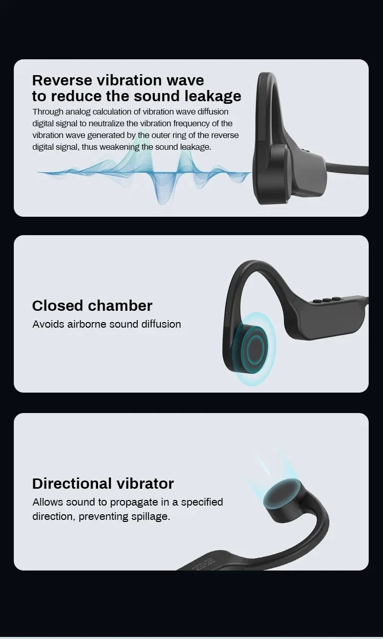 Słuchawki lonmao b33 z przewodnictwem kostnym bluetooth 5.4 z mikrofonem hd
