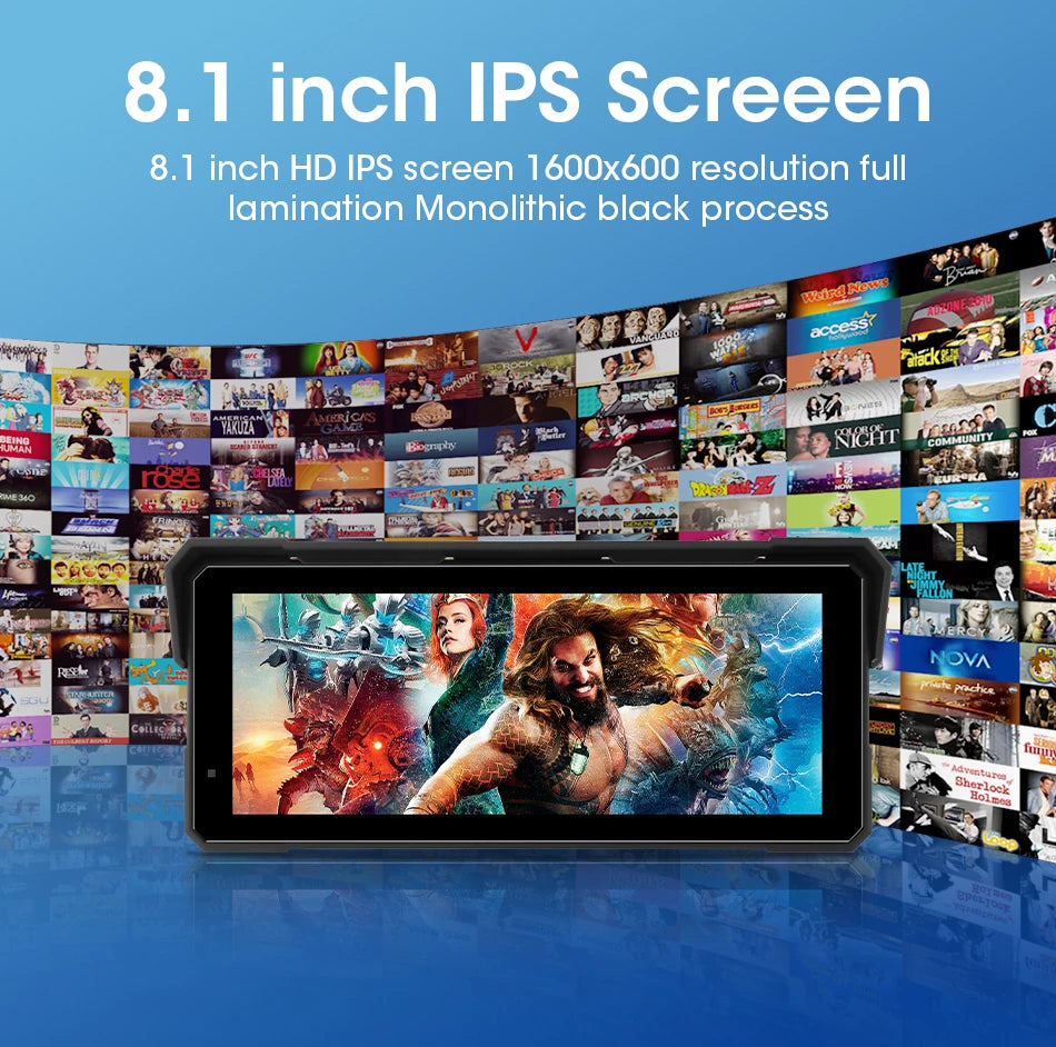 Monitor motocyklowy jansite 8.1" 4k z rejestratorem dvr, carplay i gps