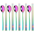 304 Stainless Steel Korean Cutlery Set | 10-Piece Chopsticks & Spoons