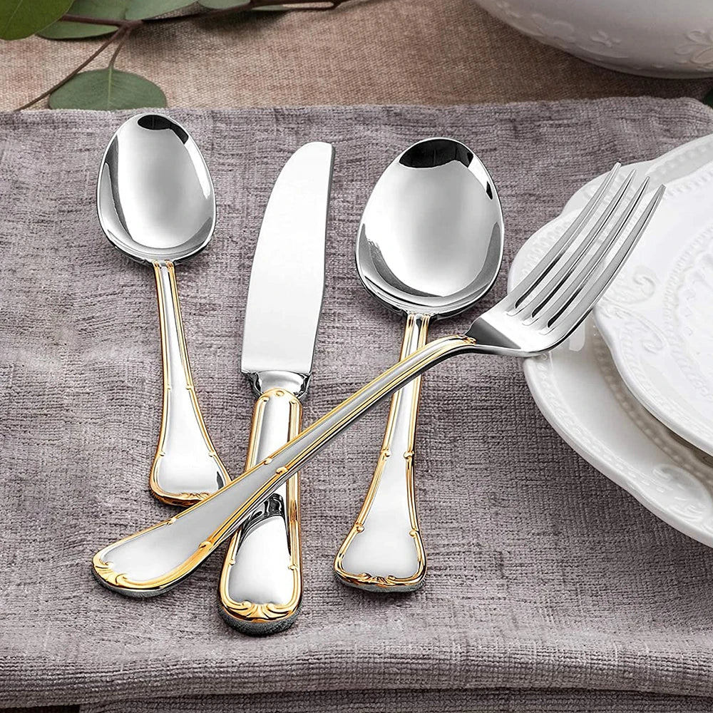 Vabena Premium 24-Pc 18/10 Stainless Steel Flatware Set for 6