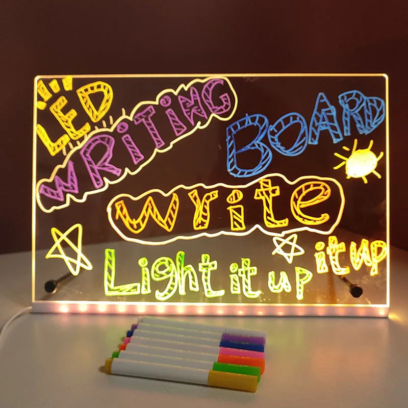 Tablica led do notatek i lampka nocna | plansza do rysowania rgb dla dzieci