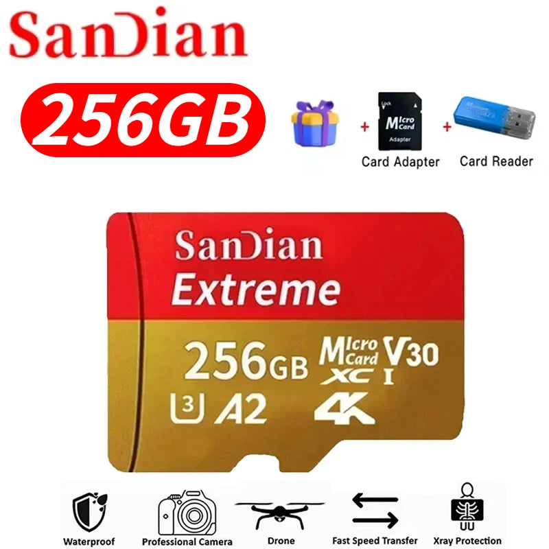 Oryginalne karty micro tf v30 class10 – pamięć flash 128gb, 256gb, 512gb do monitoringu, pc i mac