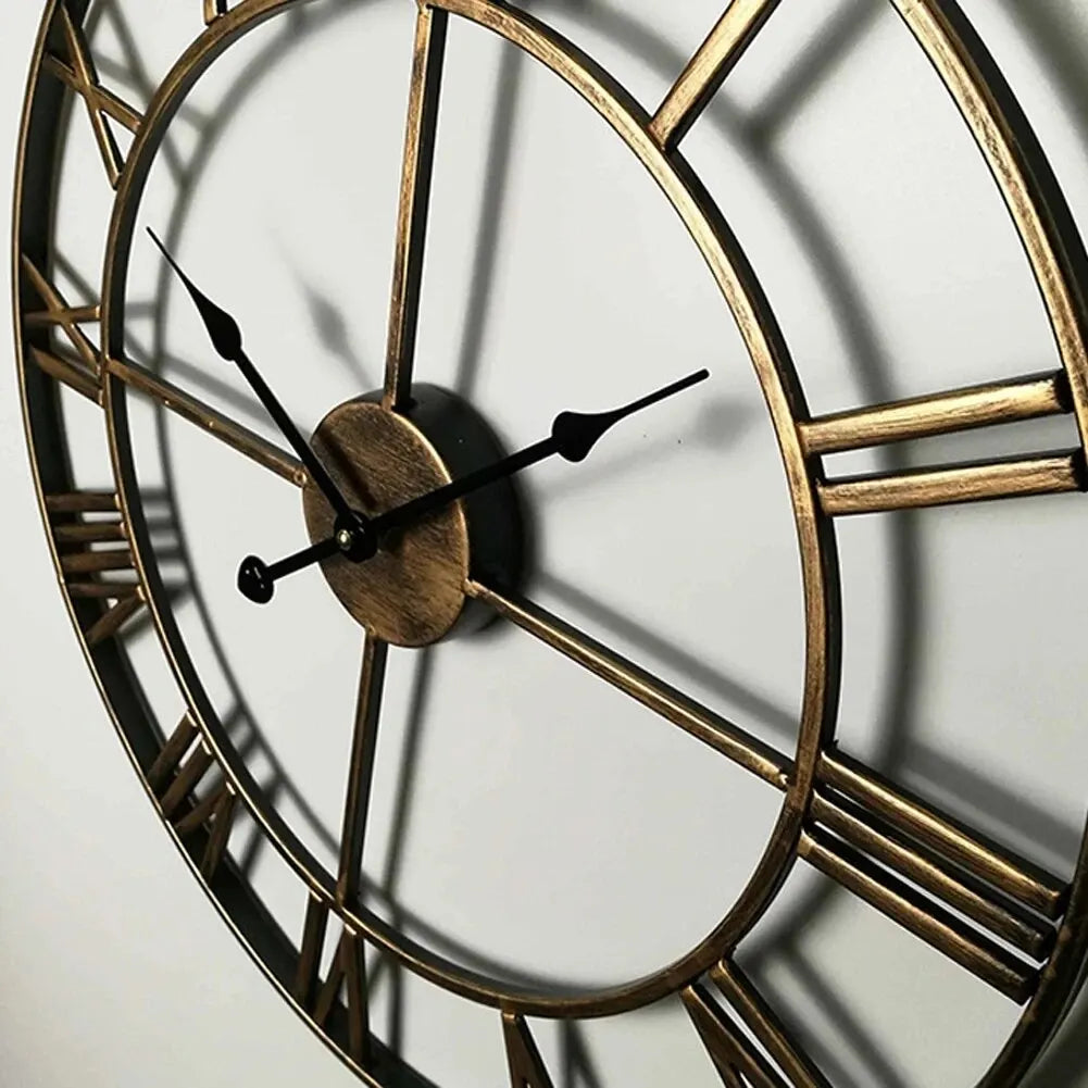 Modern 3D Large Roman Numeral Wall Clock - Silent Design Decor
