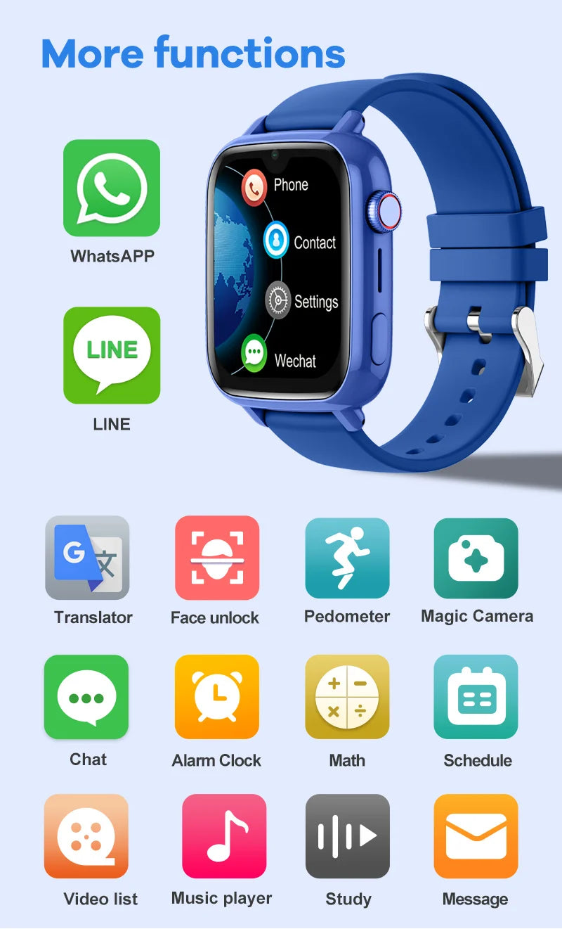 Dziecięcy smartwatch 4g z gps, wideorozmowami i sos | telefon zegarek dla dzieci