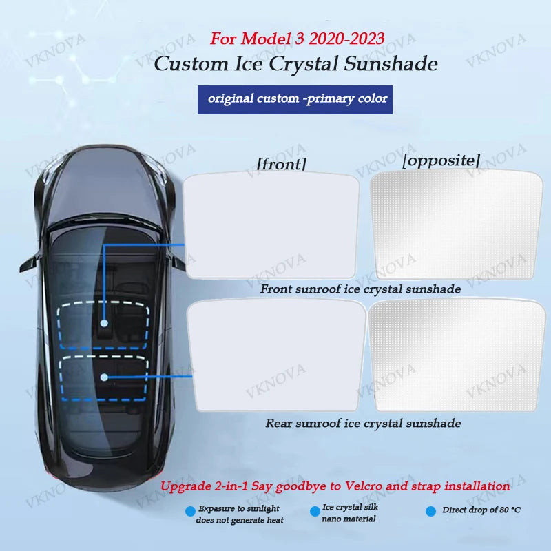 Osłona przeciwsłoneczna dachu tesla model 3 y highland juniper 2025 – ochrona uv