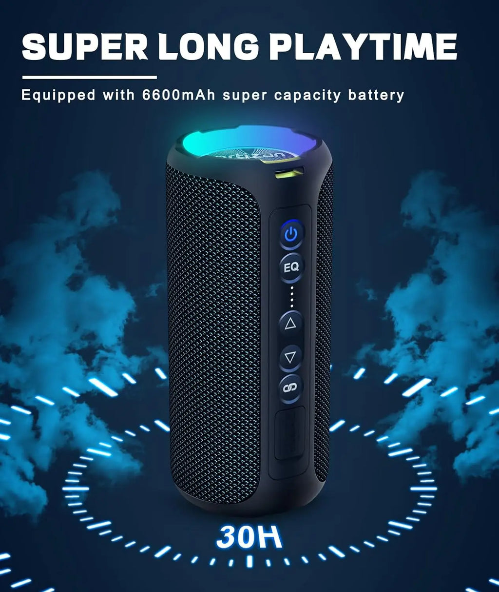 Ortizan głośnik bluetooth 40w wzmocniony bas ip7 wodoodporny zewnętrzny