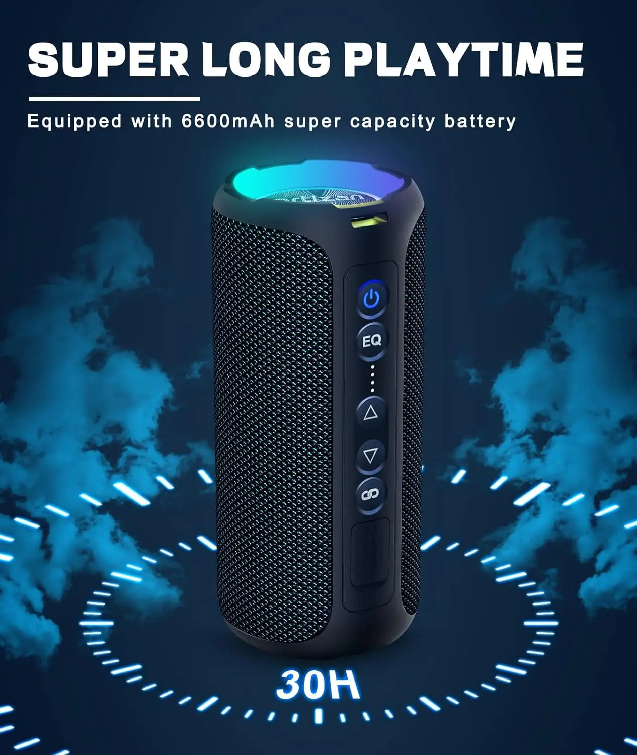 Ortizan głośnik bluetooth 40w wzmocniony bas ip7 wodoodporny zewnętrzny