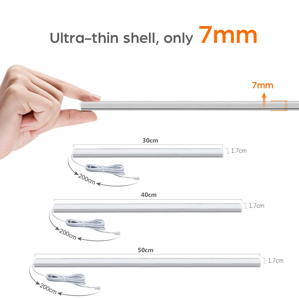 Smart Wireless LED Cabinet Lights: Motion & Touch Sensor for Kitchen & Wardrobe