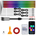Paski led rgb akrylowe 10-w-1 do samochodu - sterowanie aplikacją i pilotem