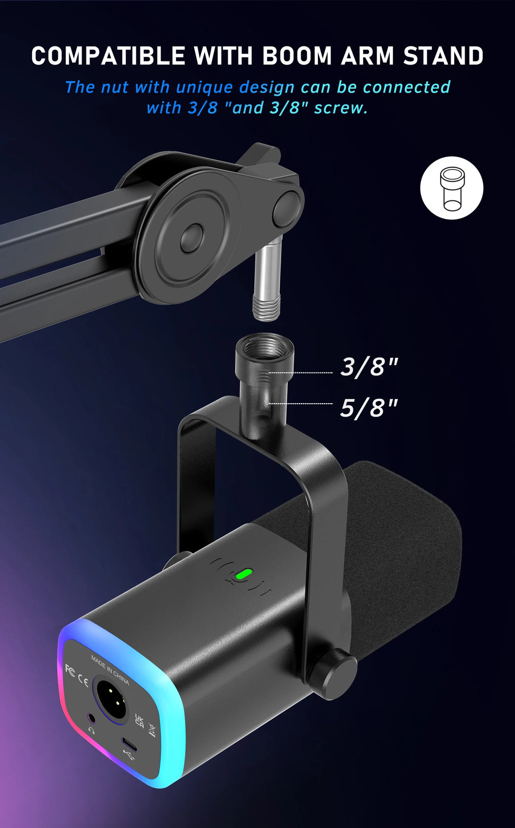 Mikrofon dynamiczny fifine am8 usb/xlr do gier z wyciszeniem i gniazdem słuchawkowym