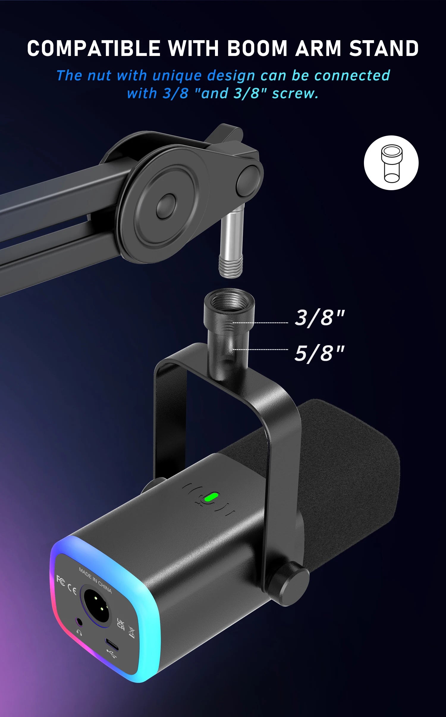 Mikrofon dynamiczny fifine am8 usb/xlr do gier z wyciszeniem i gniazdem słuchawkowym