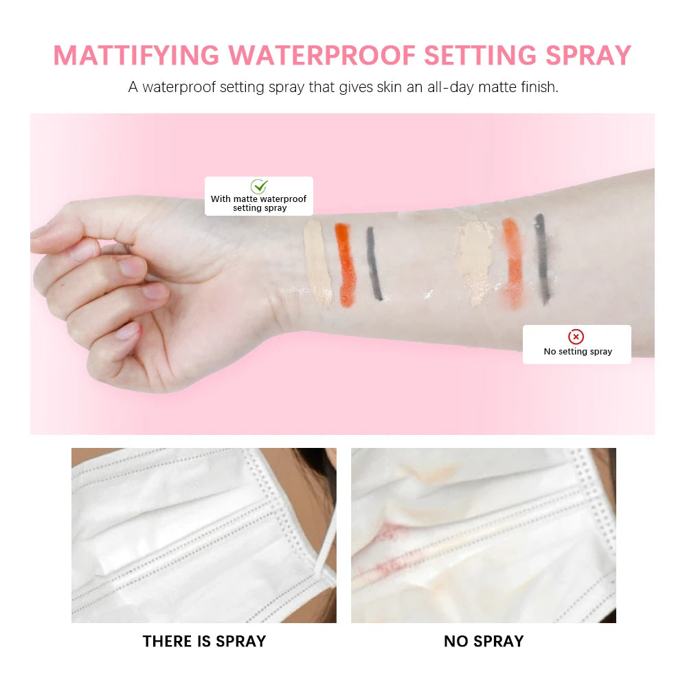 Matujący wodoodporny spray utrwalający - błyszcząco-matowe wykończenie