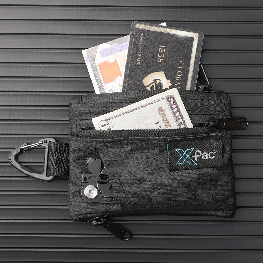 Etui organizer x-pac edc z pięcioma kieszeniami, portfel na karty i monety z zamkiem ykk