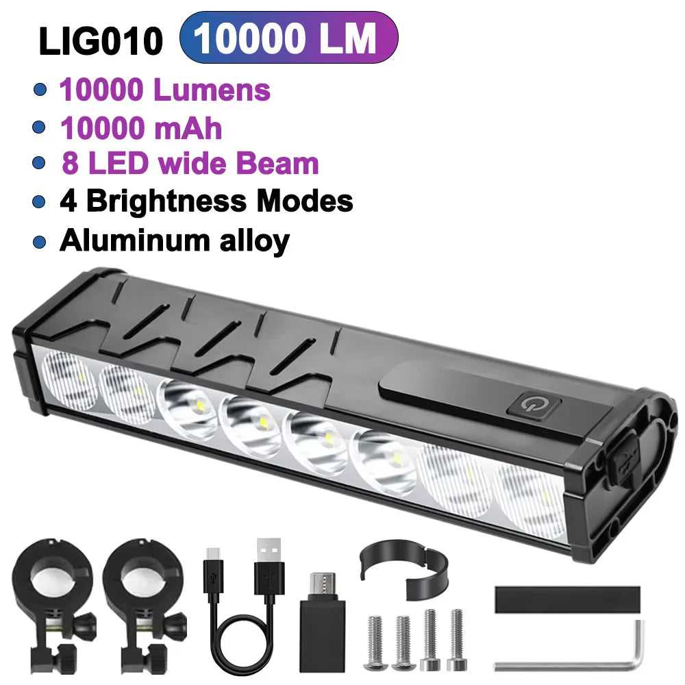 Lampa rowerowa newboler 10000 lumenów - ładowana usb do mtb i szosy