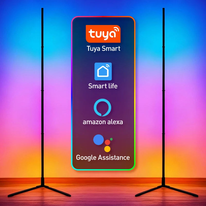 RGBIC Smart Corner Floor Lamp with Tuya App Control