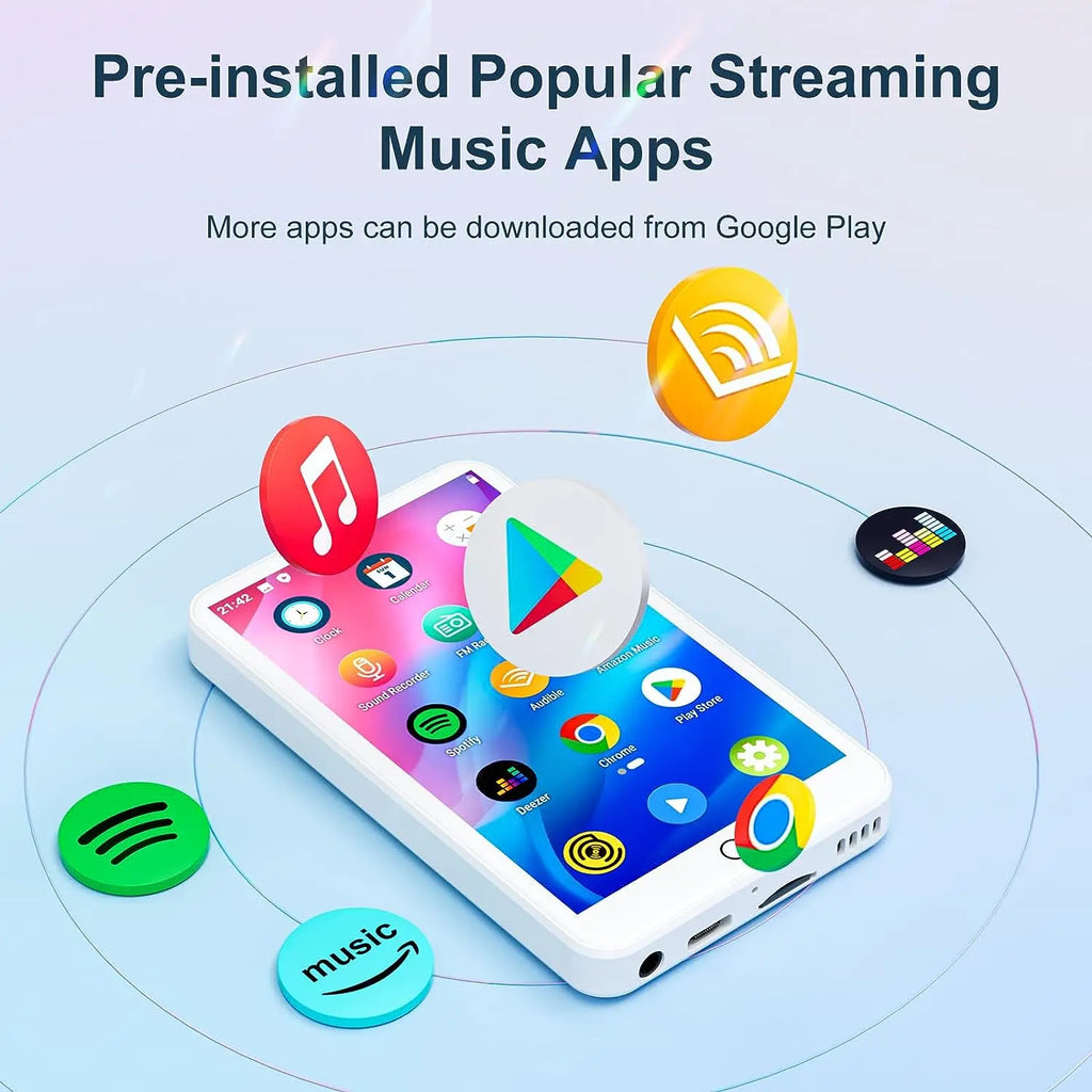 Odtwarzacz mp3/mp4 mechen android 9.0 | bluetooth, wifi, spotify | 512 gb - biały