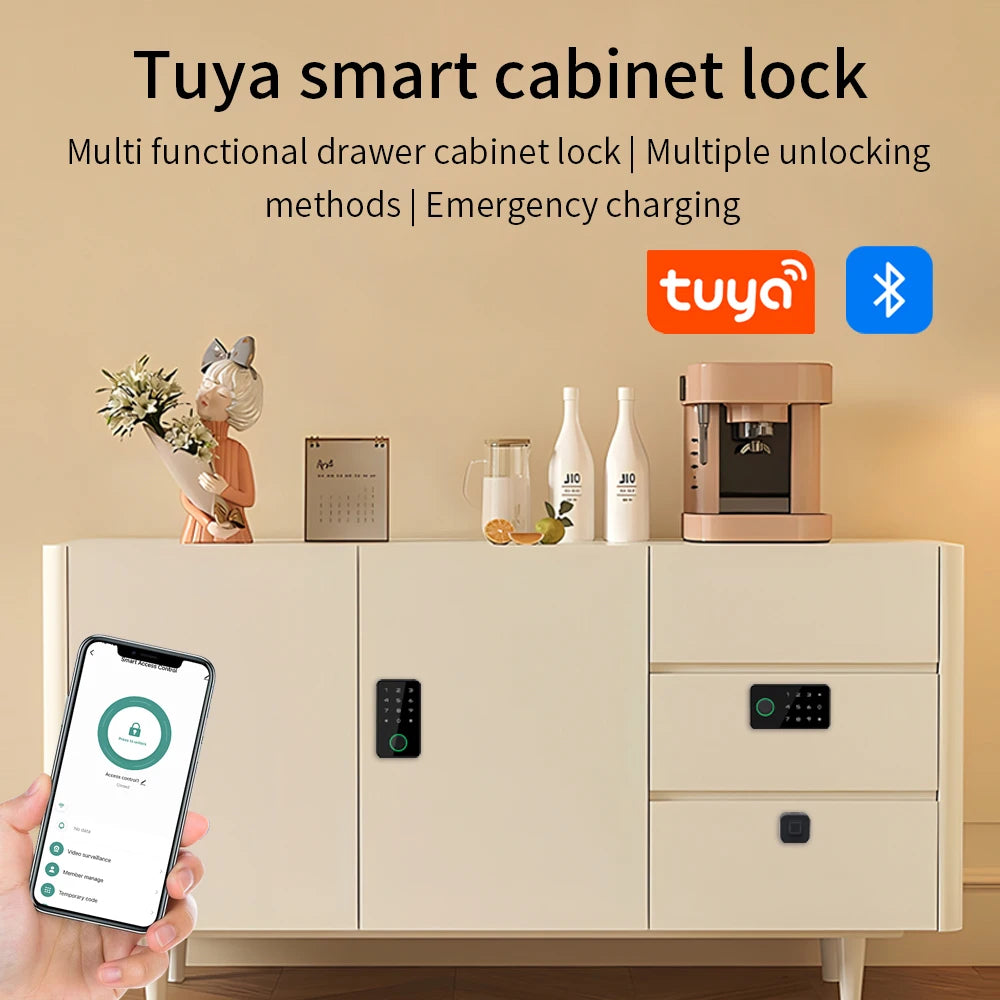 Invisible Biometric Drawer Lock - Smart Bluetooth & IC Card Security