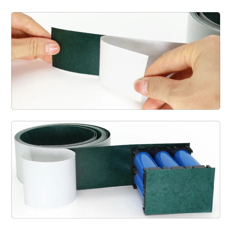 Vabena 18650 Battery Insulation Gaskets - Green Barley Paper Adhesive Pads