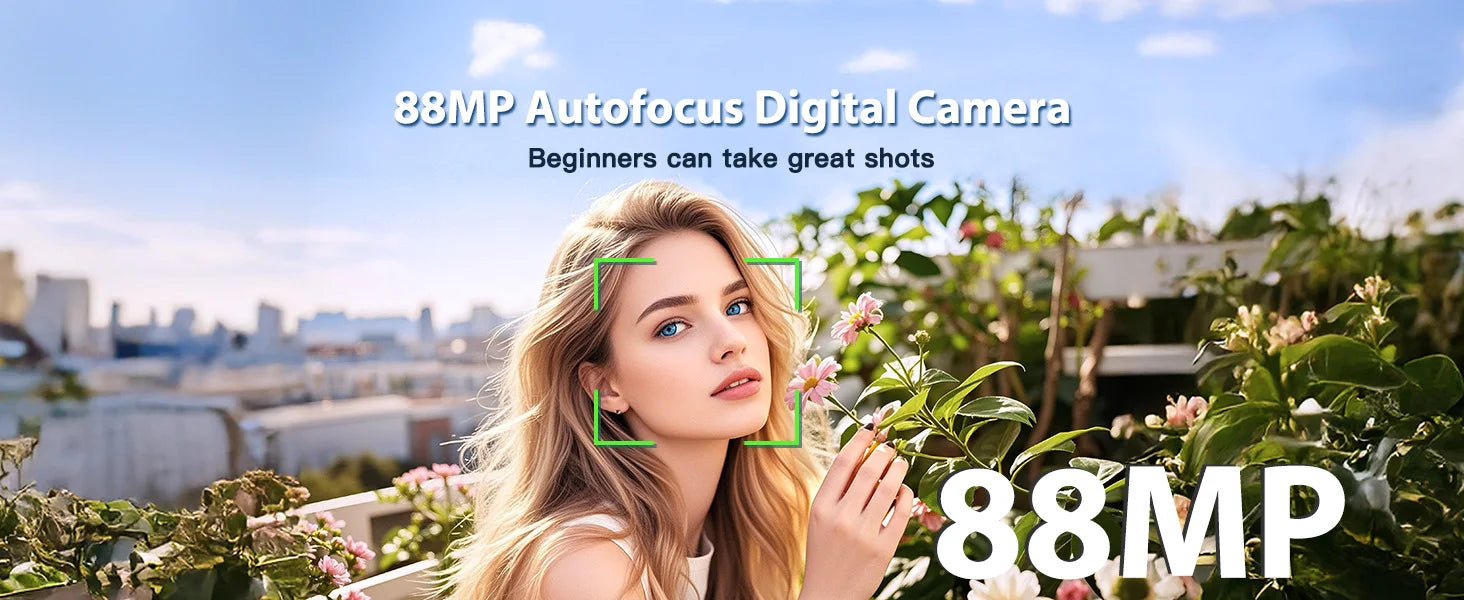 Vabena 8k 88mp aparat vlogowy z podwójnym obiektywem i wi-fi