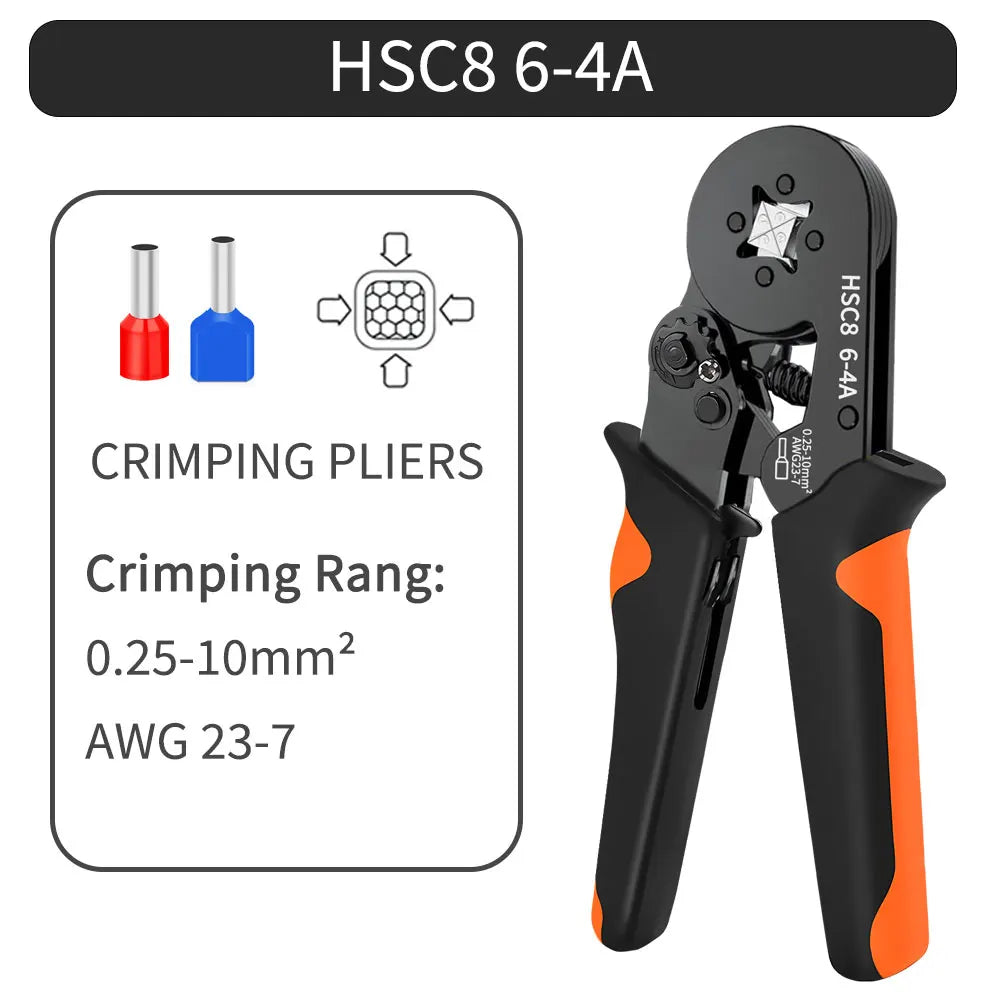 Hexagonal Self-Adjustable Ratchet Ferrule Crimping Tool Kit 23-7AWG | Precision Electrical Connectors