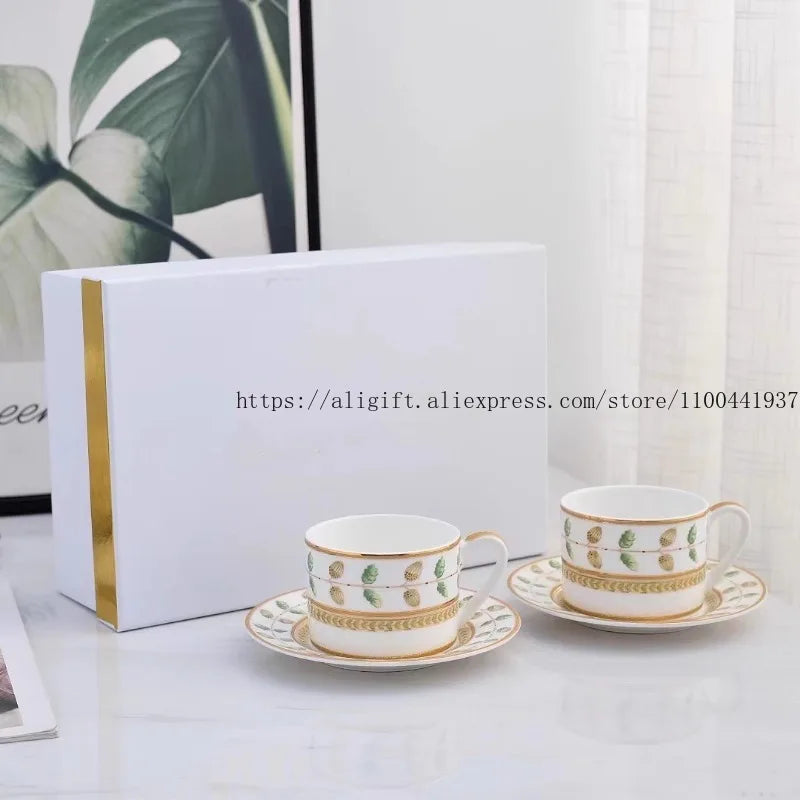 Classic Bone China Coffee & Tea Cup Set | Vabena Premium Quality