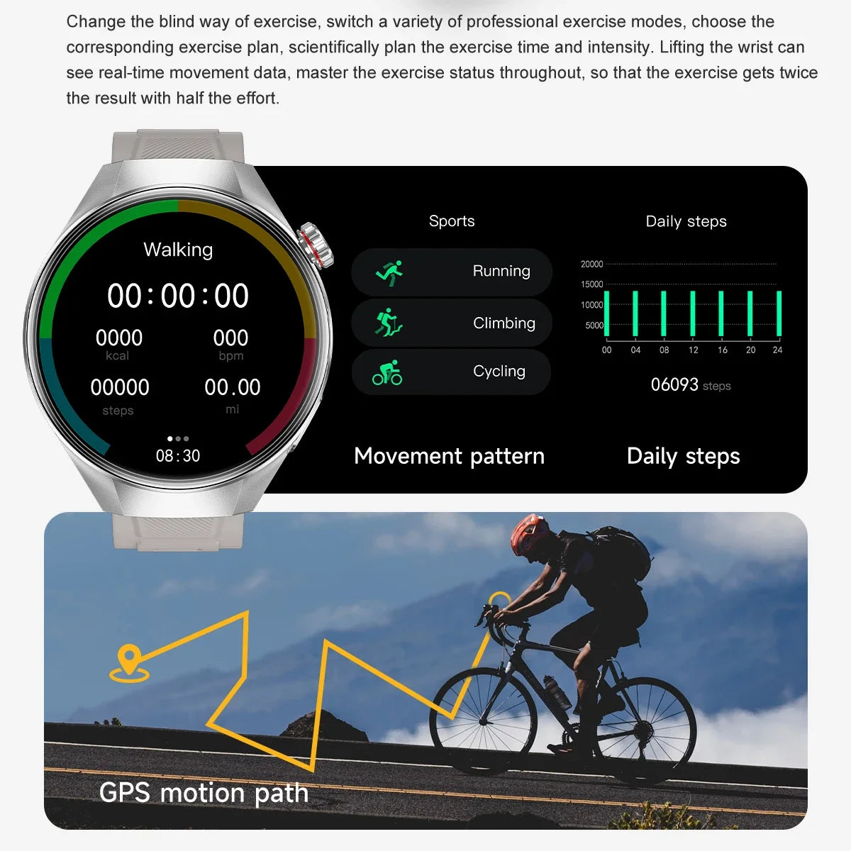 Smartwatch g5 plus | 1.75" hd amoled, gps i monitor aktywności