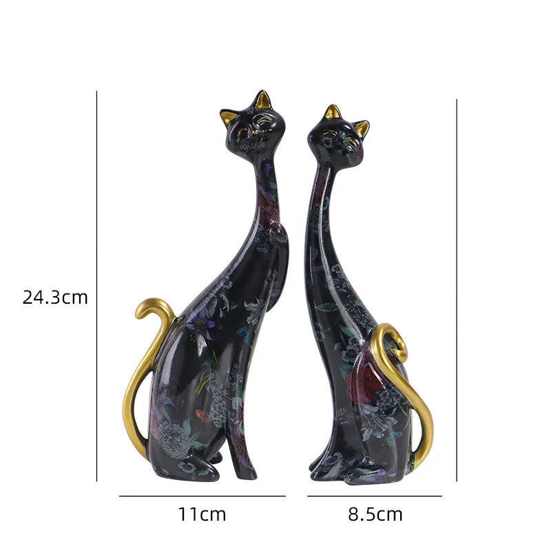 Nordic Graffiti Cat Sculpture - Abstract Resin Art Decor | Unique Home Decor